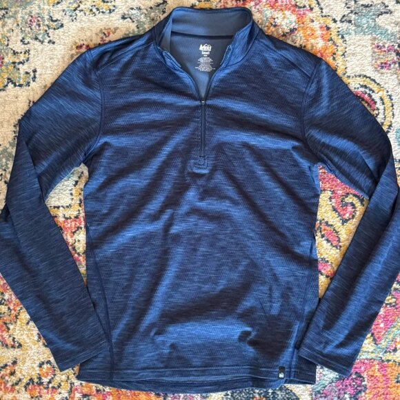 REI Men's Blue Half-Zip Base Layer Shirt - S - Picture 1 of 2